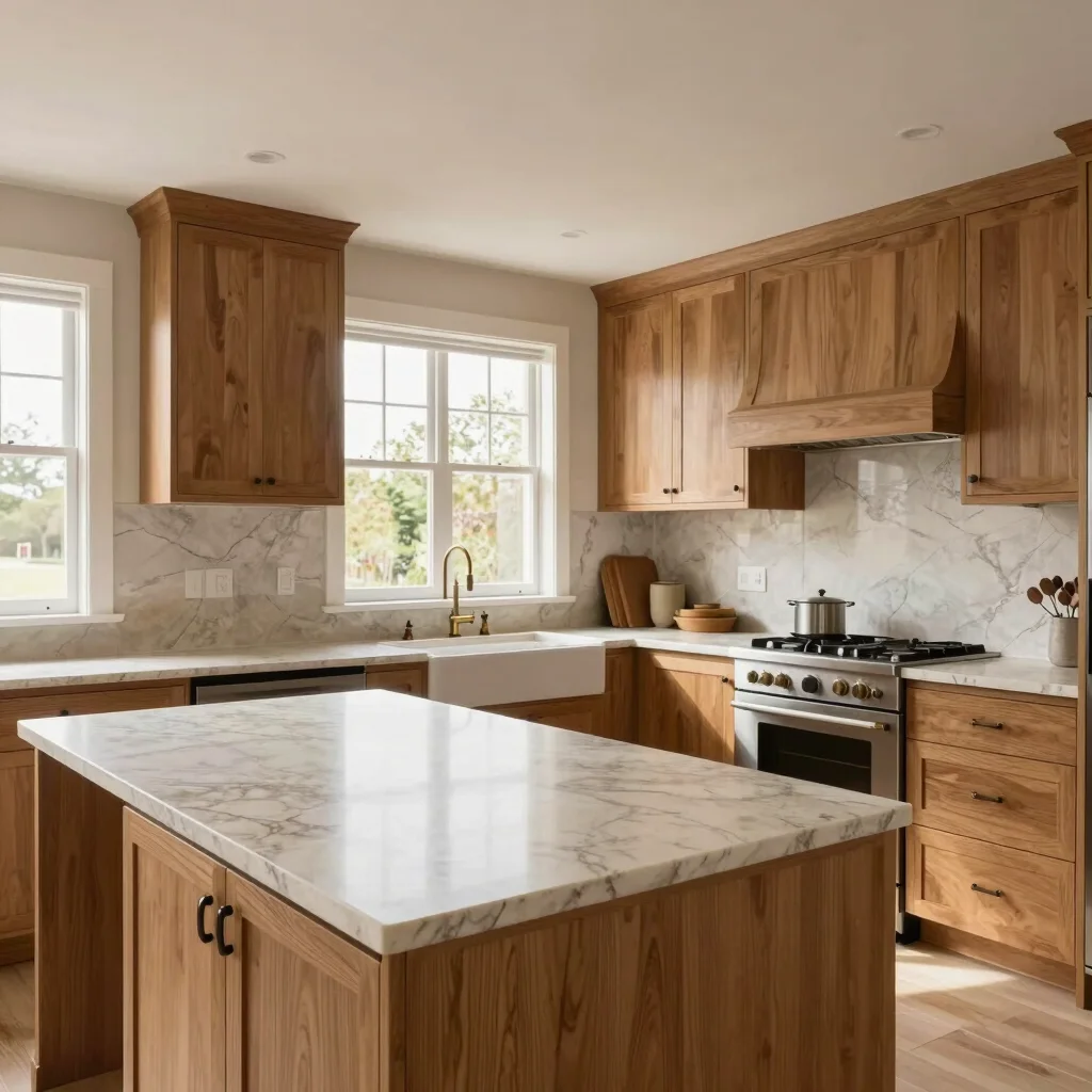 Wide 35mm editorial architectural photograph of a completed kitch